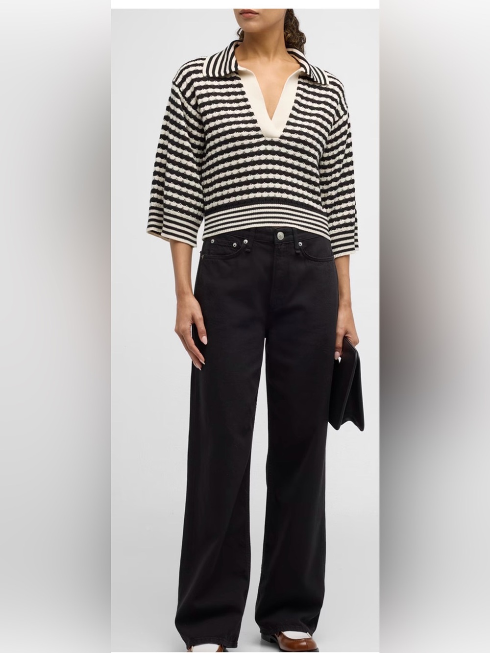 rag & bone charcoal black high-rise jeans-Logan Style